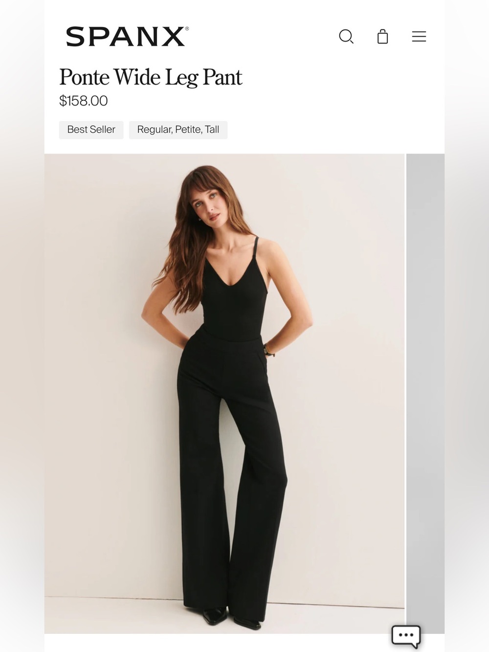 ✅ SPANX Black High-Waist Wide-Leg Pants